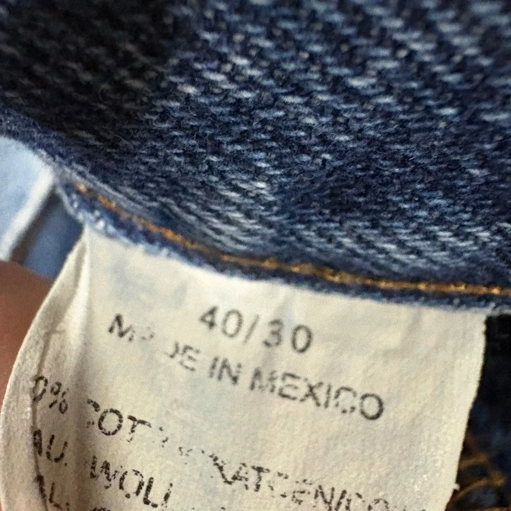 Harley-Davidson Mens Relaxed Fit Wide Leg Blue Denim Jeans 40x30 Vintage Style